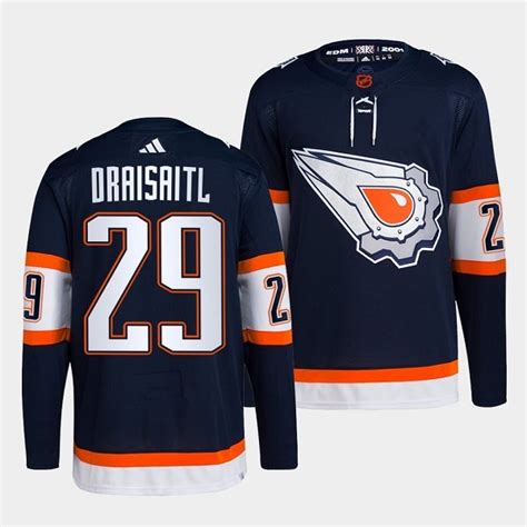 Men's Edmonton Oilers #29 Leon Draisaitl Navy Reverse Retro 2.0 ...