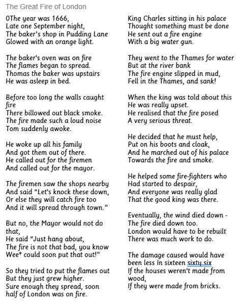 The Great Fire of London Poem - Moortown Primary School, Leeds