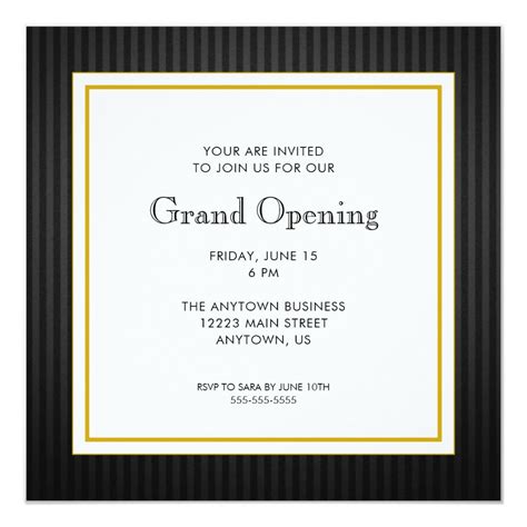 Grand Opening Business Professional | Black & Gold Invitation | Zazzle.com | Grand opening ...