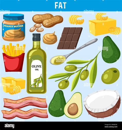 Variety of fat foods illustration Stock Vector Image & Art - Alamy