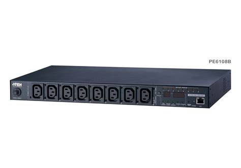 15A/10A 8-Outlet 1U Metered & Switched eco PDU - PE6108, ATEN Rack PDU | ATEN Corporate Headquarters