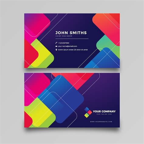 Colorful abstract business card template Vector | Free Download