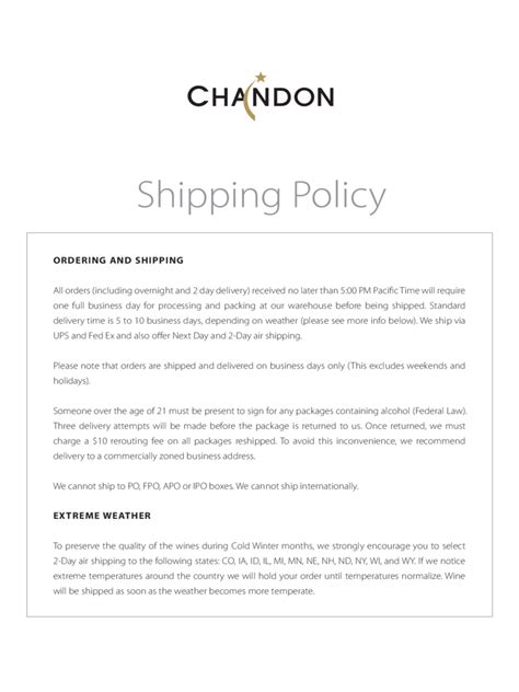 2024 Shipping Policy Template - Fillable, Printable PDF & Forms | Handypdf