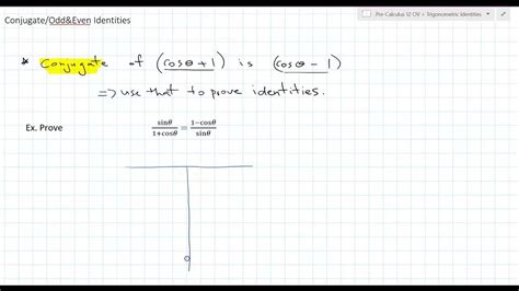 Conjugate Trig identities, Odd and Even Trigonometric Identities. - YouTube