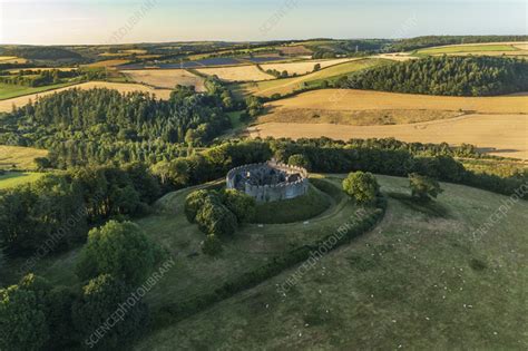 Aerial view of Restormel Castle, Cornwall, UK - Stock Image - F039/2550 - Science Photo Library