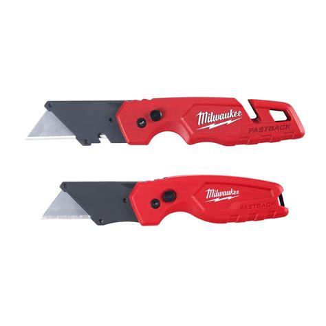 Milwaukee FASTBACK Folding Utility Knife with Blade Storage & Compact ...