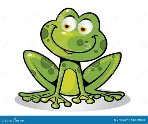 Cute Green Frog Cartoon Royalty Free Stock Photography - Image: 37706307