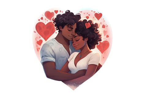 African American Black Couple in Love Graphic by The Cliparts Library ...