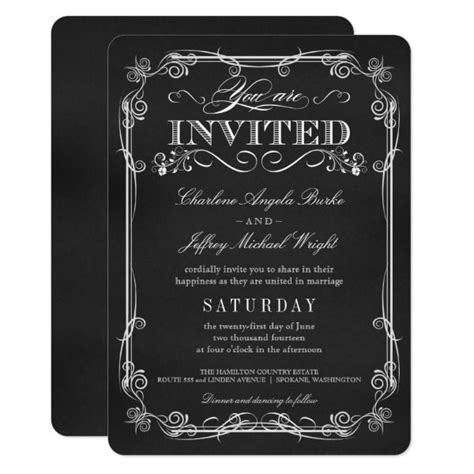 Chalkboard Wedding Invitations - Rustic Wedding Invitations.org