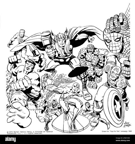 The Avengers - 1968 Jack Kirby's drawing - Marvel comics Stock Photo ...