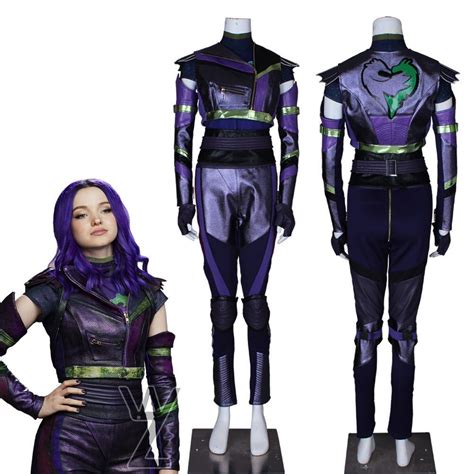 Newest Descendants 3 Cosplay Mal Cosplay Costume Purple Leather Jacket Punk Style Outfits ...