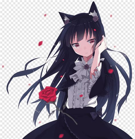 Anime Catgirl Oreimo Manga Chibi, oreimo, black Hair, fictional Character, cartoon png | PNGWing