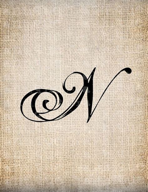 Calligraphy Letter N Design