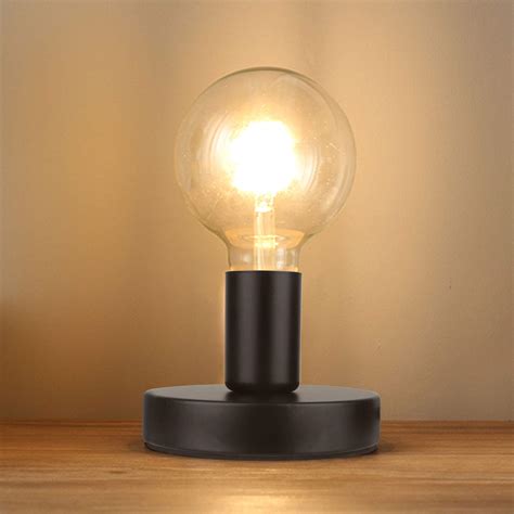 Buy Helunsi Industrial Table Lamp Base, E26 E27 Lamp Base Without Shade, Mini Short Desk Lamp ...