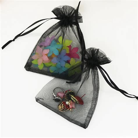 Organza Jewelry Candy Gift Pouch Bags Wedding Xmas Favors 100pcs Black ...