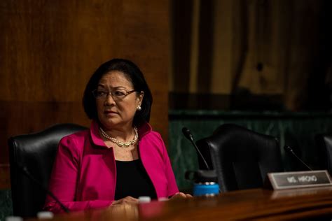 Senator Mazie Hirono of Hawaii awaits the start of the hearing ...