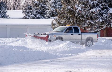 Snow Plow at Work in Michigan USA Stock Image - Image of moving, clearing: 107409993