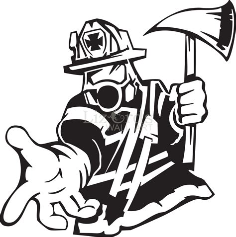 Firefighter Text Sticker Line art Silhouette - fireman png download ...