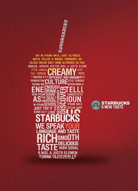 Starbucks Ad | Creative typography, Typography ads, Typography design