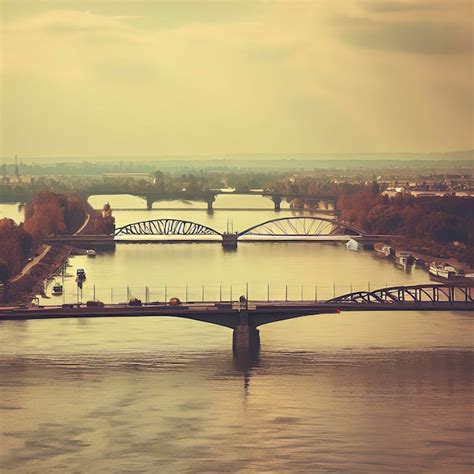 Premium AI Image | Bridges on Danube River in Vienna