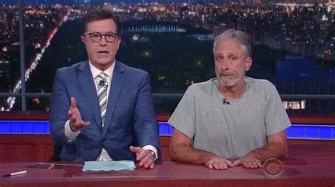 Jon Stewart Takes Over Late Show Desk; Crowd Goes Crazy - The Interrobang