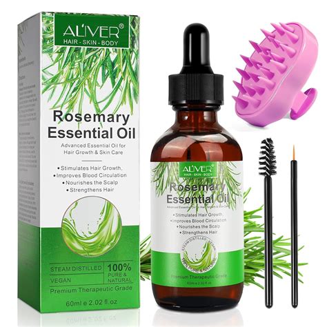 Boost Hair Growth with Organic Rosemary Oil & Scalp Massager - The Brow ...