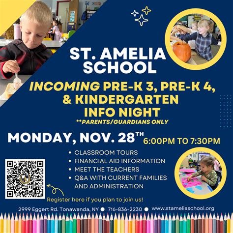 Info night for Pre-K 3, Pre-K 4, and Kindergarten (current & new) families