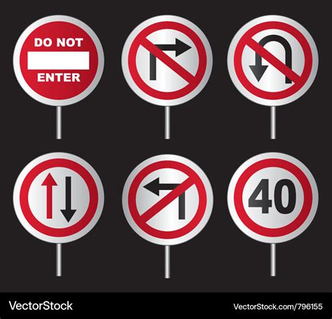 Traffic directional signs Royalty Free Vector Image