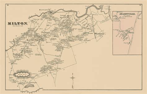 MILTON, Massachusetts 1876 Map - Replica or GENUINE ORIGINAL