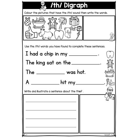 Phonics Digraph TH Worksheet STATE FONTS - Top Teacher