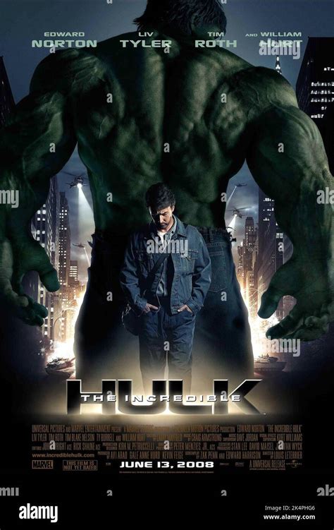 EDWARD NORTON MOVIE POSTER, THE INCREDIBLE HULK, 2008 Stock Photo - Alamy