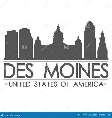 Des Moines Skyline Symbol Design City Vector Art Stock Vector ...