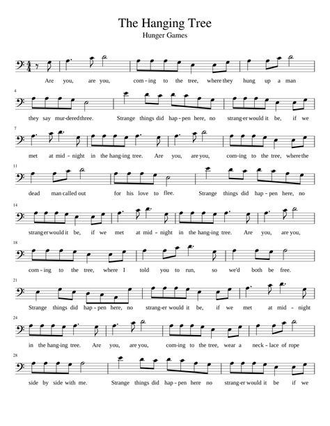 The Hanging Tree Sheet music for Piano | Download free in PDF or MIDI | Musescore.com