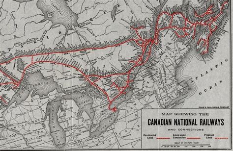 1921 Antique Canadian National Railway Map Canada RAILROAD Map 9819 ...