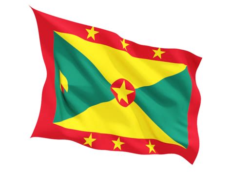 Fluttering flag. Illustration of flag of Grenada