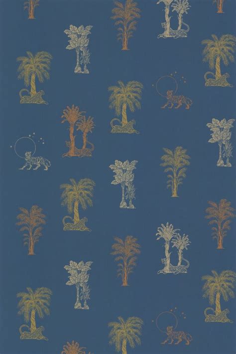 Topical Tropical by Laurence Llewelyn-Bowen - Blue / Metallics - Wallpaper : Wallpaper Direct ...