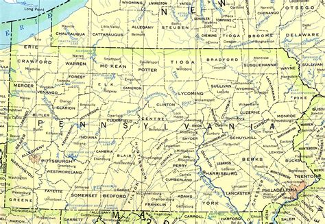 Detailed map of Pennsylvania state. Pennsylvania state detailed map | Vidiani.com | Maps of all ...