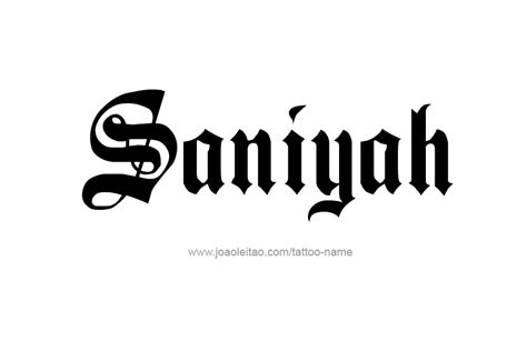 Saniyah Name Tattoo Designs