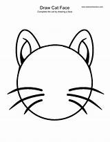Easy Cat Face Coloring Coloring Pages sketch template