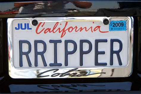 PERSONALIZED CALIFORNIA LICENSE PLATE - RRIPPER - a photo on Flickriver