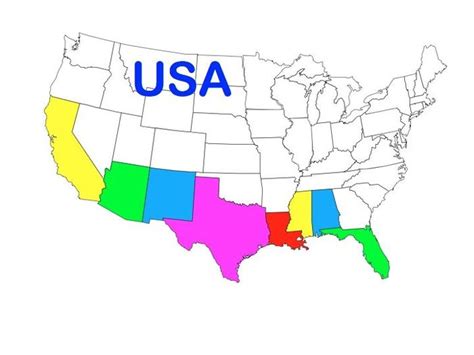 USA - Southern Border States - KwizMi