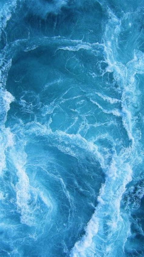 Swirling Blue Ocean Waves iPhone Wallpapers Free Download