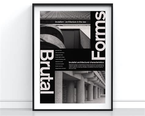 Brutalism Poster Brutal Forms - Etsy UK