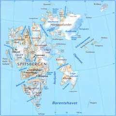 Svalbard islands topo Map • mappery