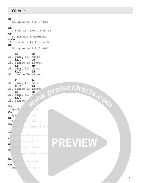 Yahweh Chords PDF (Impact Worship) - PraiseCharts