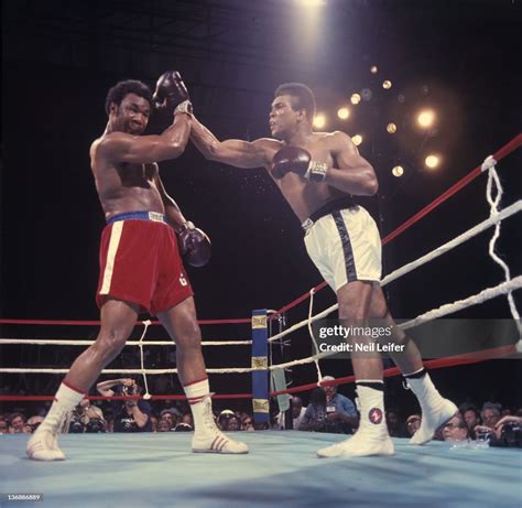 Muhammad Ali in action vs George Foreman during fight at Stade du 20 ...