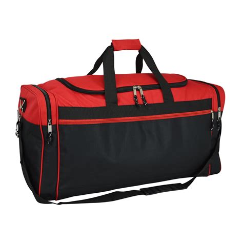 DALIX 25" Extra Large Vacation Travel Duffle Bag in Red and Black ...