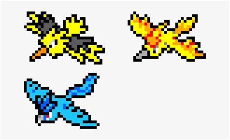 Zapdos, Moltres, Articuno - Zapdos Pixel Art Transparent PNG - 710x550 - Free Download on NicePNG