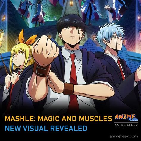 the poster for mashie - magic and muscles, an anime movie with two male characters