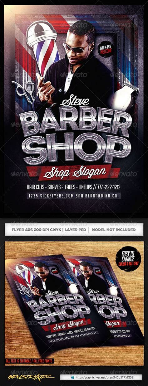 Barbershop Flyer Template | Flyer, Flyer template, Barber shop